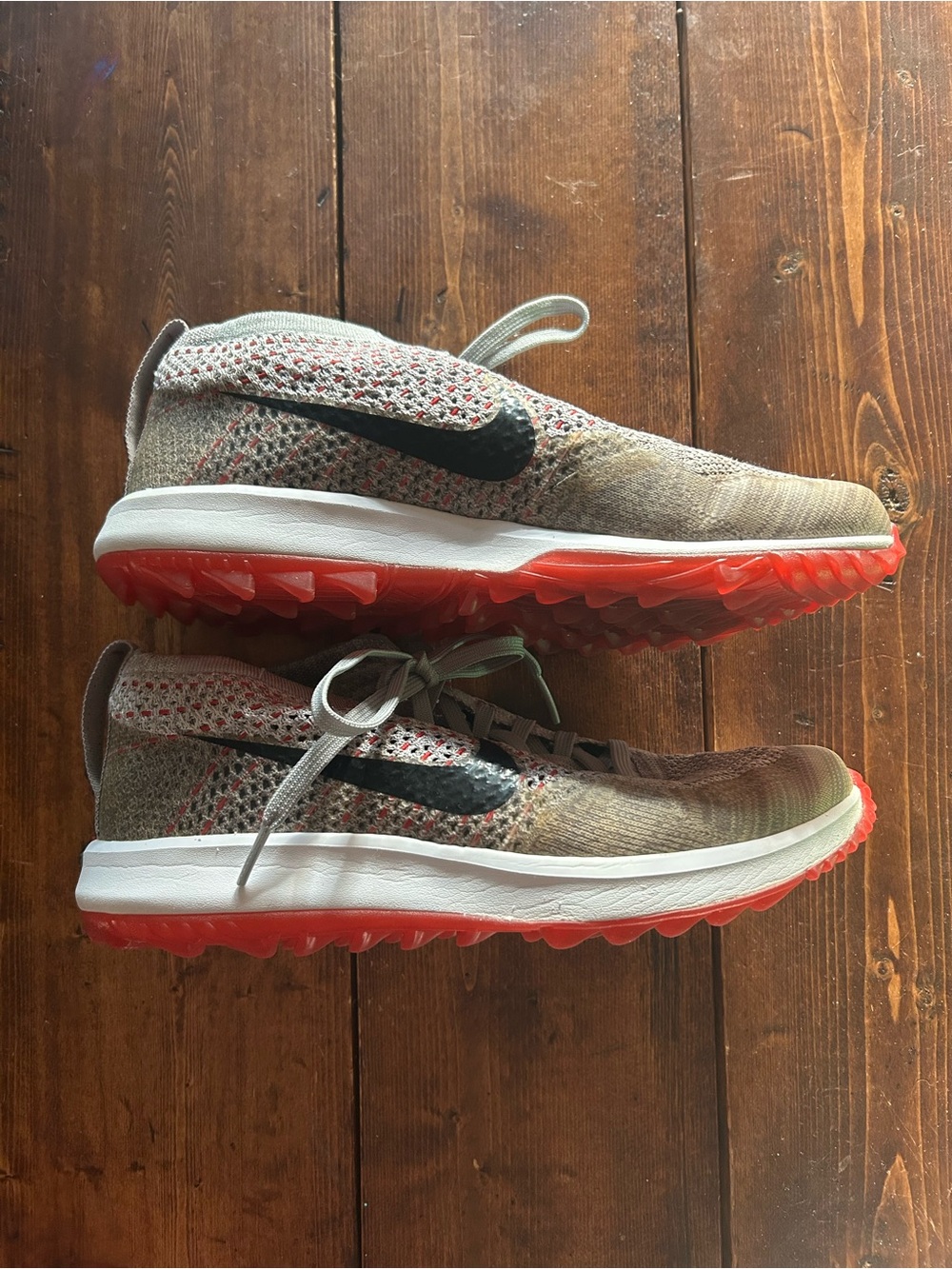 Men’s Nike Flyknit Racer G Spikeless Golf Shoes in Wolf Grey Size 8.5